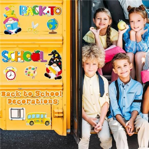 9-Piece Back to School Magnetic Decals - Gnomes, Globe, Fridg , Classroom & more - Picture 6 of 7
